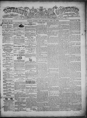 Ontario Observer (Port Perry), 12 Dec 1872