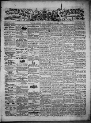 Ontario Observer (Port Perry), 26 Dec 1872