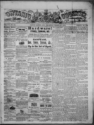 Ontario Observer (Port Perry), 27 Mar 1873