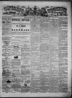 Ontario Observer (Port Perry), 3 Jul 1873