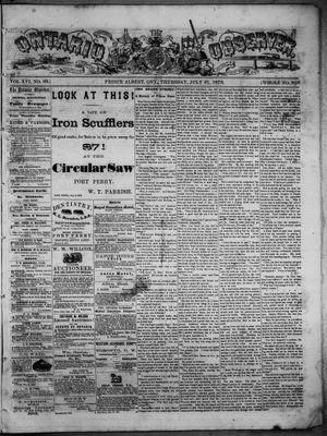 Ontario Observer (Port Perry), 31 Jul 1873