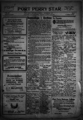 Port Perry Star, 29 Dec 1921