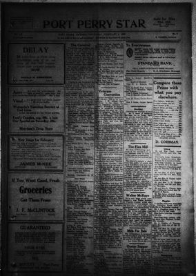 Port Perry Star, 9 Feb 1922