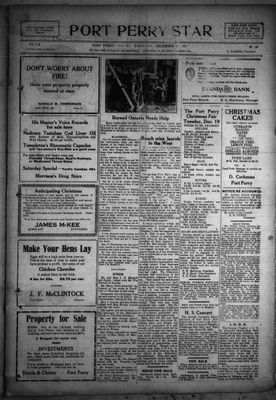 Port Perry Star, 7 Dec 1922