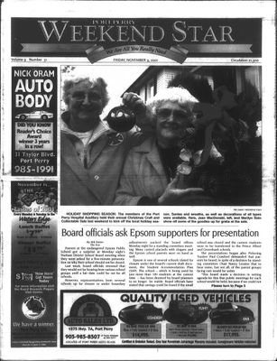 Port Perry Weekend Star, 9 Nov 2001