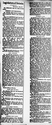 Ontario Scrapbook Hansard, 30 Jan 1868