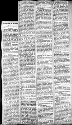 Ontario Scrapbook Hansard, 8 Dec 1869