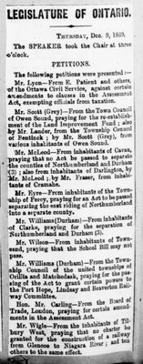 Ontario Scrapbook Hansard, 9 Dec 1869