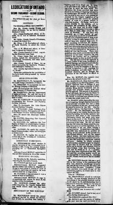 Ontario Scrapbook Hansard, 3 Feb 1873