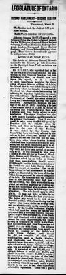 Ontario Scrapbook Hansard, 26 Mar 1873