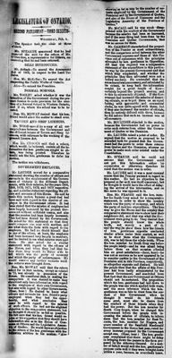 Ontario Scrapbook Hansard, 4 Feb 1874