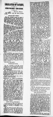 Ontario Scrapbook Hansard, 19 Feb 1874