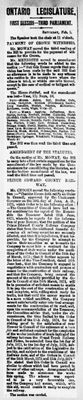 Ontario Scrapbook Hansard, 5 Feb 1876