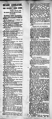 Ontario Scrapbook Hansard, 17 Jan 1877