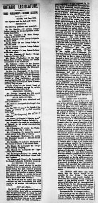 Ontario Scrapbook Hansard, 19 Jan 1877