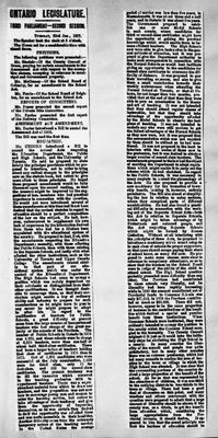 Ontario Scrapbook Hansard, 23 Jan 1877