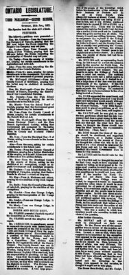 Ontario Scrapbook Hansard, 30 Jan 1877