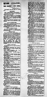 Ontario Scrapbook Hansard, 12 Feb 1877