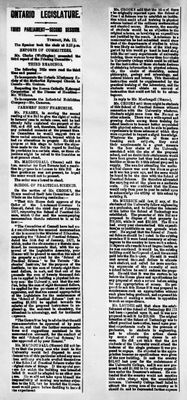 Ontario Scrapbook Hansard, 13 Feb 1877