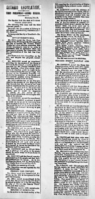 Ontario Scrapbook Hansard, 19 Feb 1877