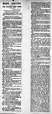 Ontario Scrapbook Hansard, 26 Feb 1877