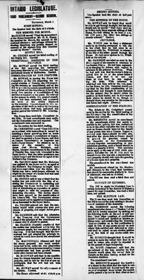 Ontario Scrapbook Hansard, 1 Mar 1877