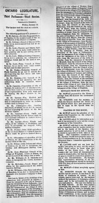 Ontario Scrapbook Hansard, 18 Jan 1878