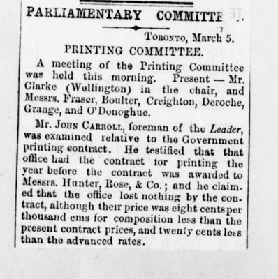 Ontario Scrapbook Hansard, 5 Mar 1878