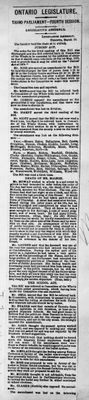 Ontario Scrapbook Hansard, 10 Mar 1879