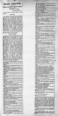 Ontario Scrapbook Hansard, 11 Mar 1879