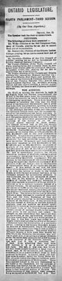 Ontario Scrapbook Hansard, 13 Jan 1882