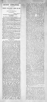 Ontario Scrapbook Hansard, 27 Jan 1882