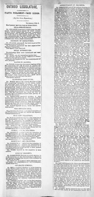 Ontario Scrapbook Hansard, 9 Feb 1882