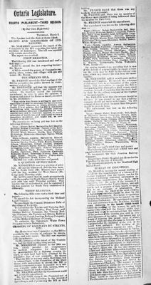 Ontario Scrapbook Hansard, 2 Mar 1882