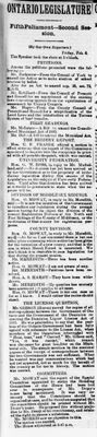 Ontario Scrapbook Hansard, 6 Feb 1885