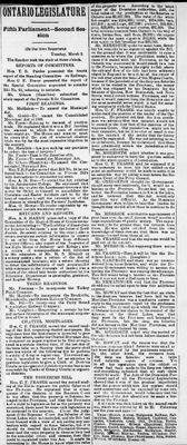 Ontario Scrapbook Hansard, 3 Mar 1885