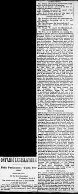 Ontario Scrapbook Hansard, 4 Mar 1885