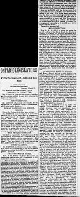 Ontario Scrapbook Hansard, 16 Mar 1885