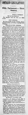 Ontario Scrapbook Hansard, 2 Feb 1886