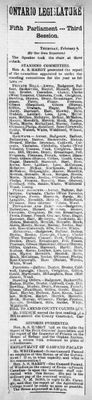 Ontario Scrapbook Hansard, 4 Feb 1886