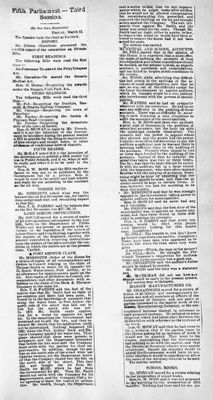 Ontario Scrapbook Hansard, 12 Mar 1886