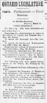 Ontario Scrapbook Hansard, 21 Mar 1887