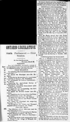 Ontario Scrapbook Hansard, 22 Mar 1887