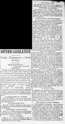 Ontario Scrapbook Hansard, 23 Mar 1887