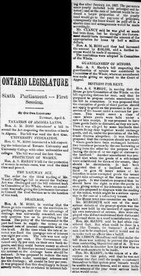 Ontario Scrapbook Hansard, 5 Apr 1887