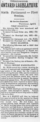 Ontario Scrapbook Hansard, 6 Apr 1887