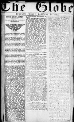 Ontario Scrapbook Hansard, 24 Jan 1889