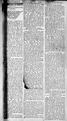 Ontario Scrapbook Hansard, 25 Jan 1889