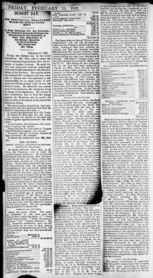 Ontario Scrapbook Hansard, 14 Feb 1889