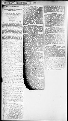 Ontario Scrapbook Hansard, 18 Feb 1889